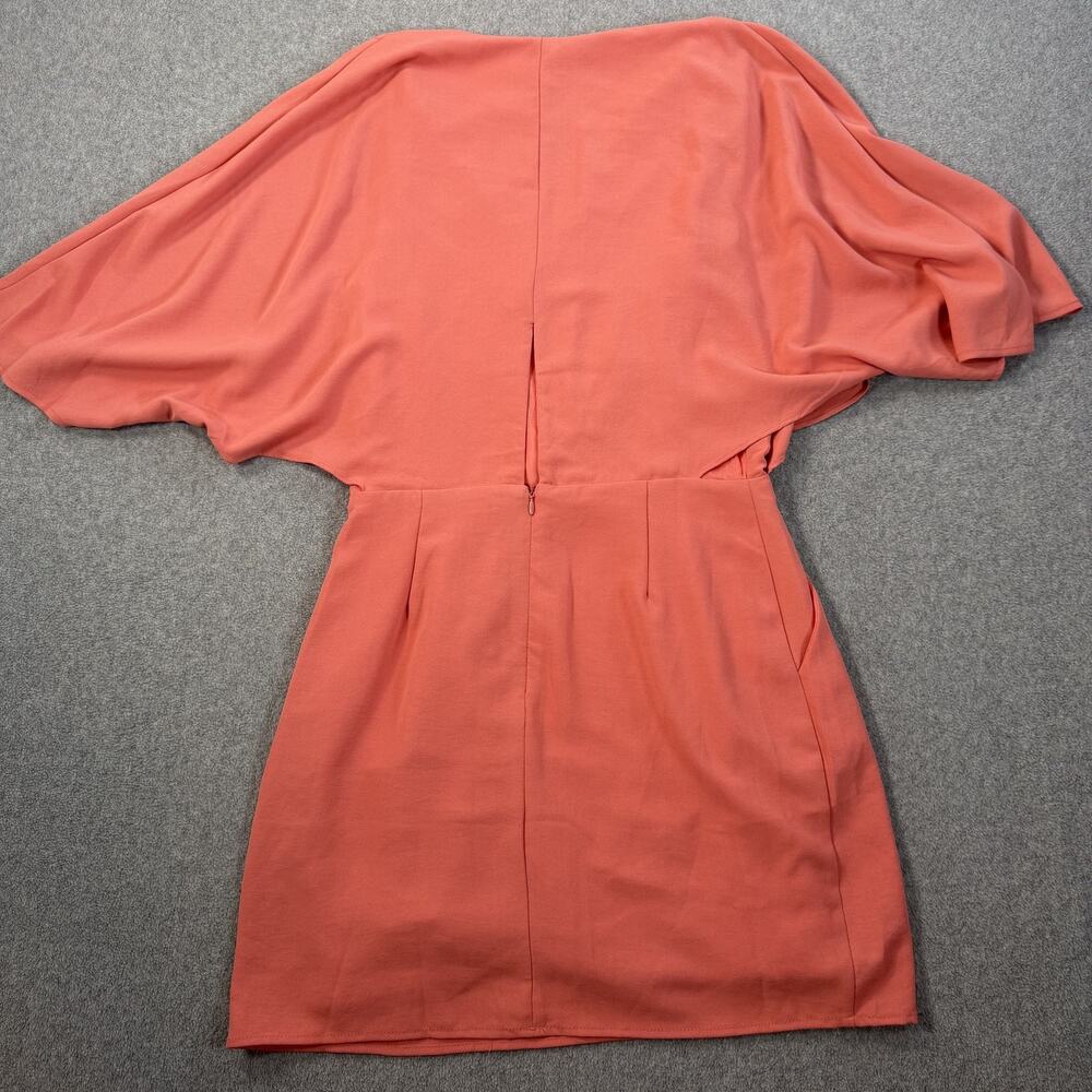 DO+BE Women's Medium Coral V-Neck Short Dress Kimono Sleeve with Pockets New - Picture 14 of 15
